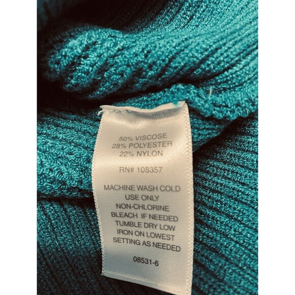 Liz Claiborne Womens NWT Turquoise Vneck Sweater Size XS - Picture 3 of 7